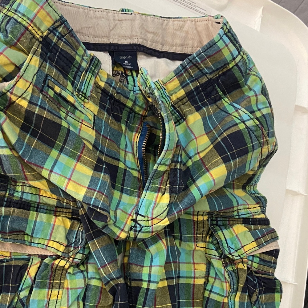 GAP Green and Navy Plaid Cotton Dress boys size 10